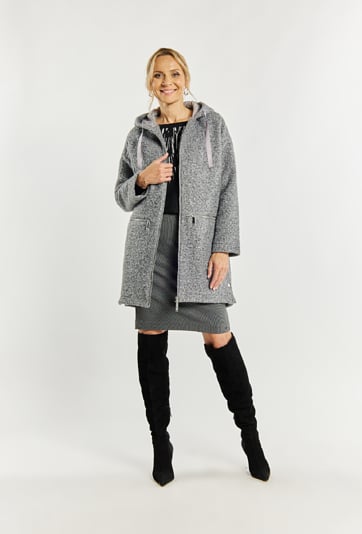 Płaszcz damski z kapturem