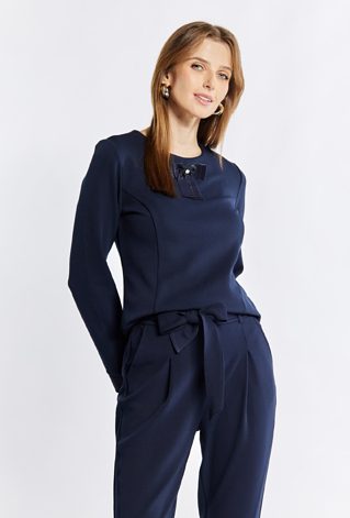 Bluza damska z ozdobną kokardką