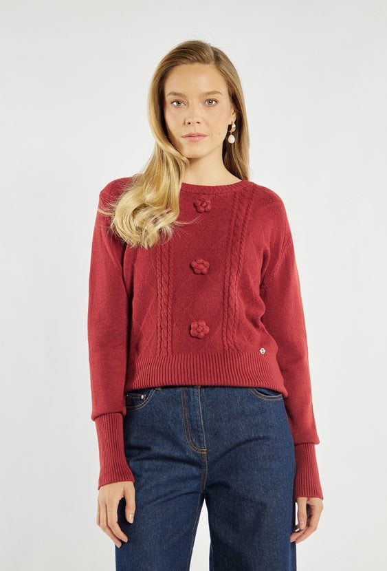 Sweter z kwiatkami 3D