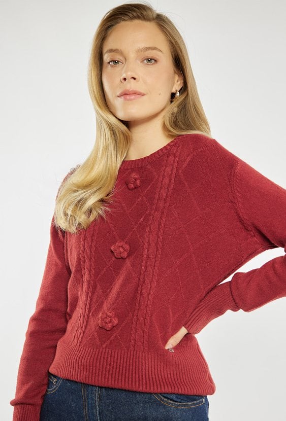 Sweter z kwiatkami 3D