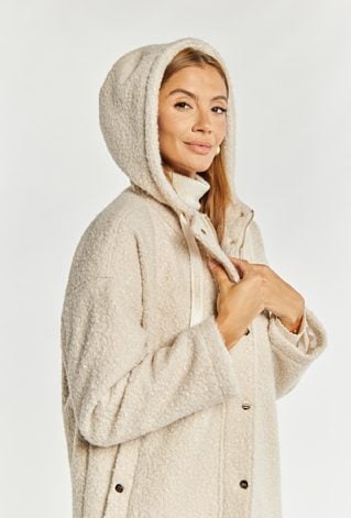 Płaszcz damski z kapturem