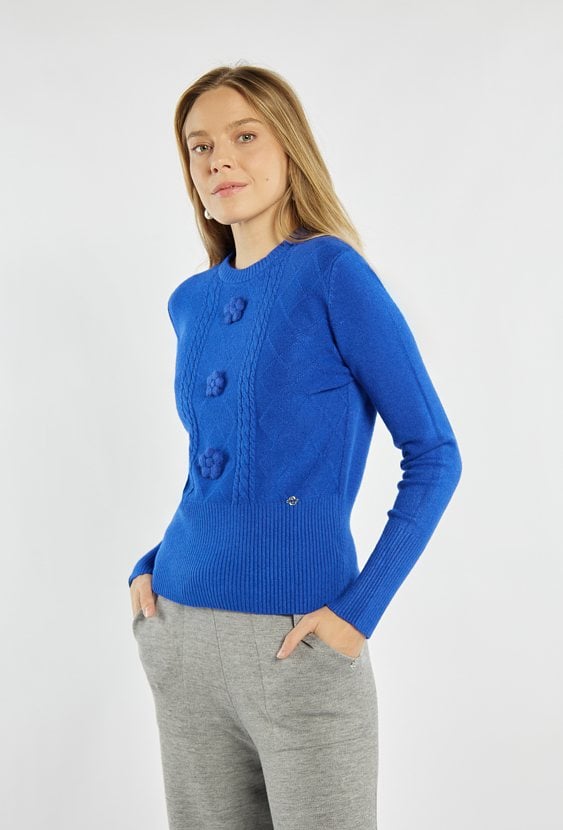 Sweter z kwiatkami 3D