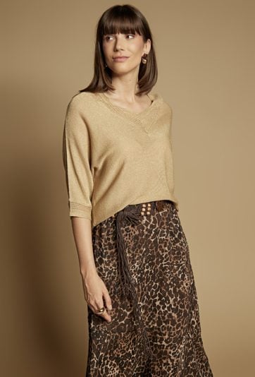 Elegancki sweter z połyskiem