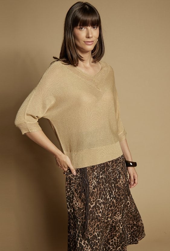 Elegancki sweter z połyskiem