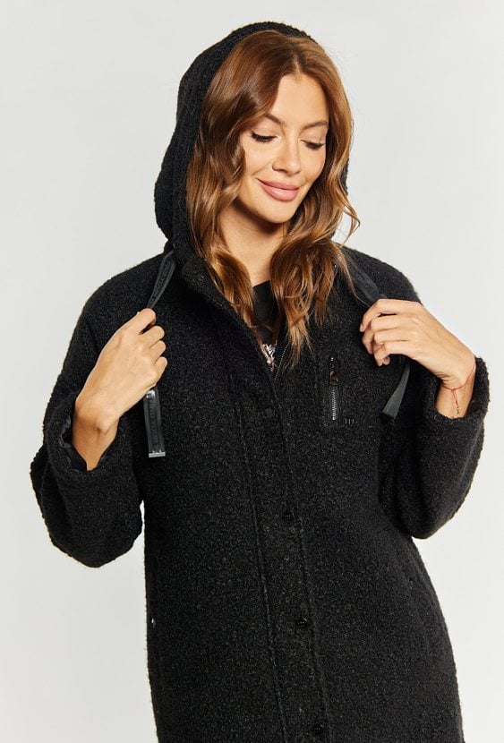 Płaszcz damski z kapturem