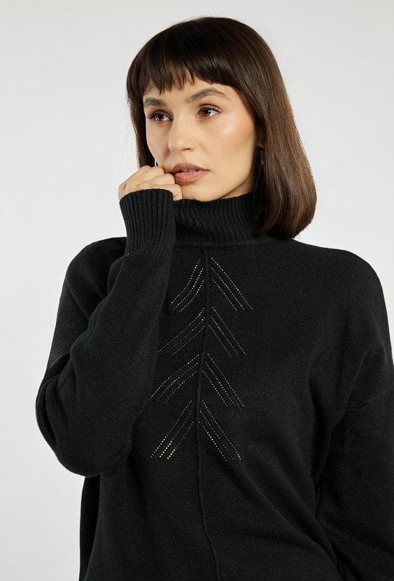 Sweter damski z małymi dżetami