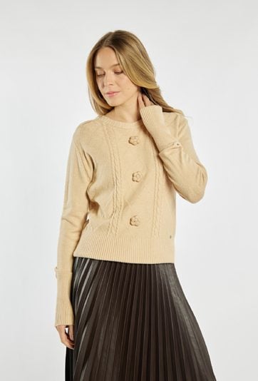 Sweter z kwiatkami 3D