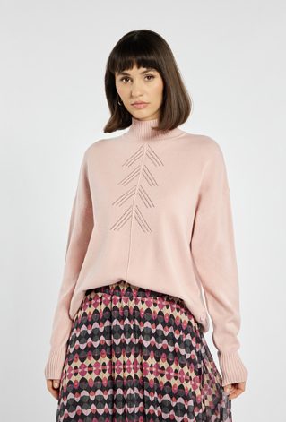 Sweter damski z małymi dżetami