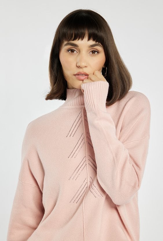 Sweter damski z małymi dżetami