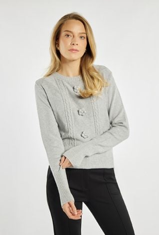 Sweter z kwiatkami 3D