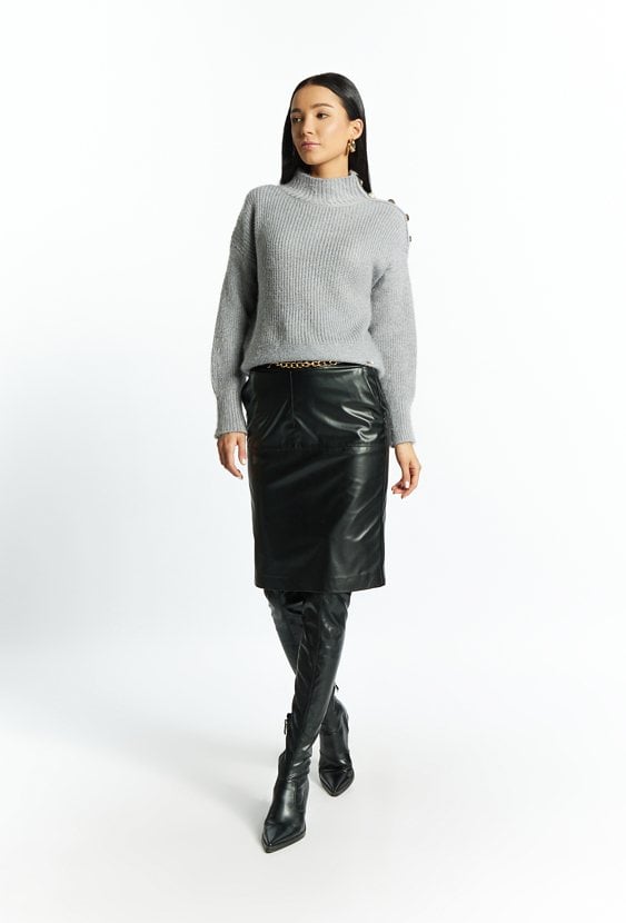 Połyskujący sweter damski