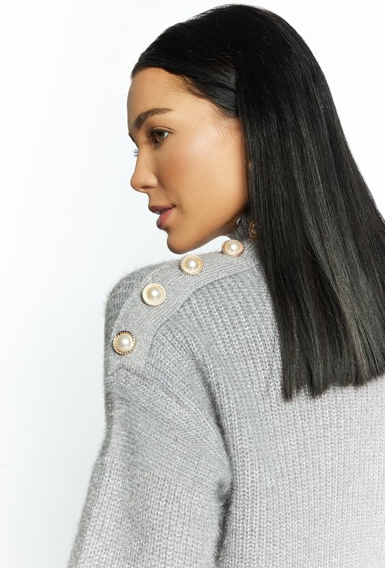 Połyskujący sweter damski