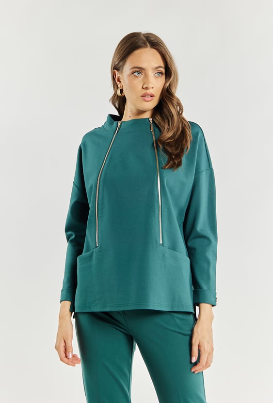 Bluza z ozdobnymi suwakami