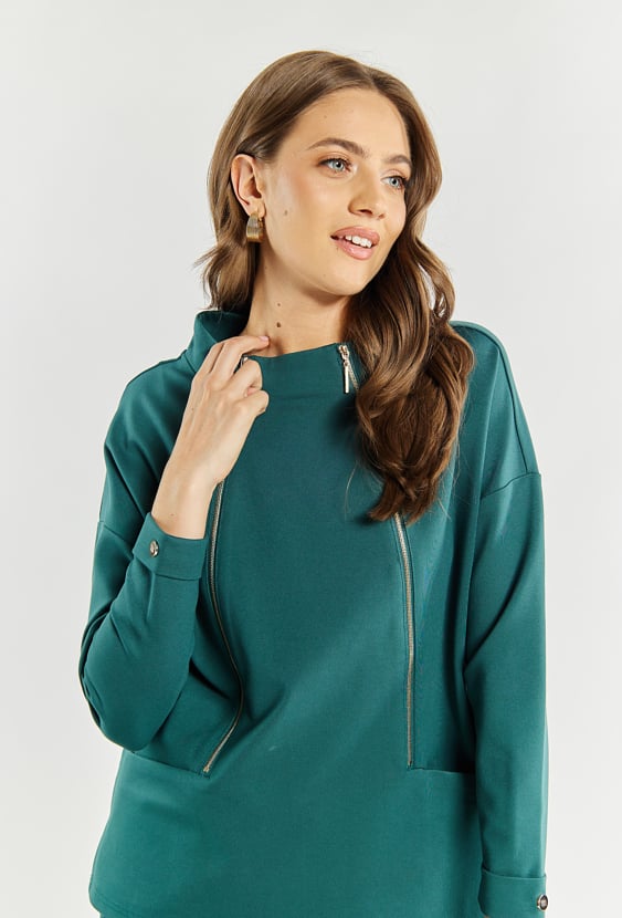 Bluza z ozdobnymi suwakami