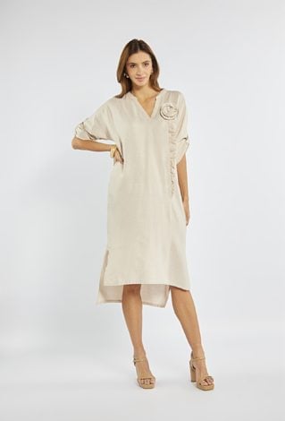 Sukienka z wiskozy i lnu