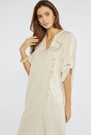 Sukienka z wiskozy i lnu