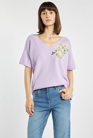 Sweter z kwiatowym nadrukiem