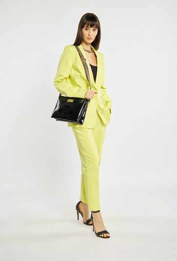 Torebka damska z wzorzystym paskiem