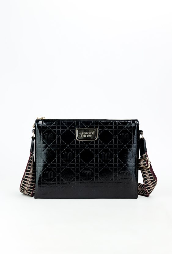 Torebka damska z wzorzystym paskiem