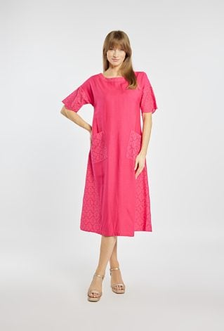 Sukienka z wiskozy i lnu