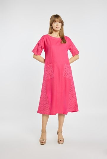 Sukienka z wiskozy i lnu