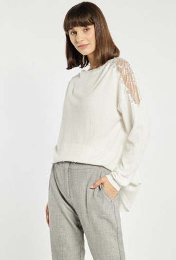 Sweter ze zdobieniem