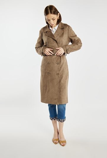 Trencz z imitacji zamszu