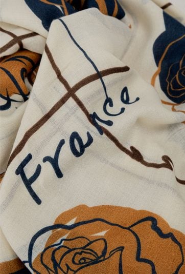 Duży szal z wzorem w kwiaty