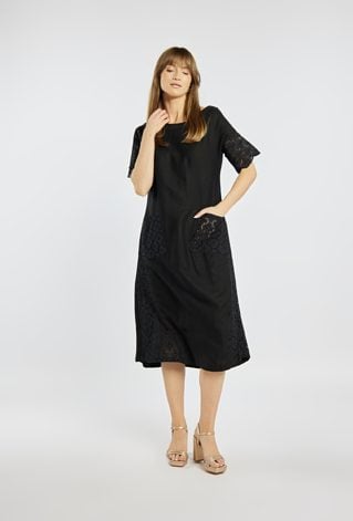 Sukienka z wiskozy i lnu