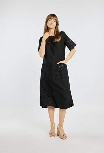 Sukienka z wiskozy i lnu