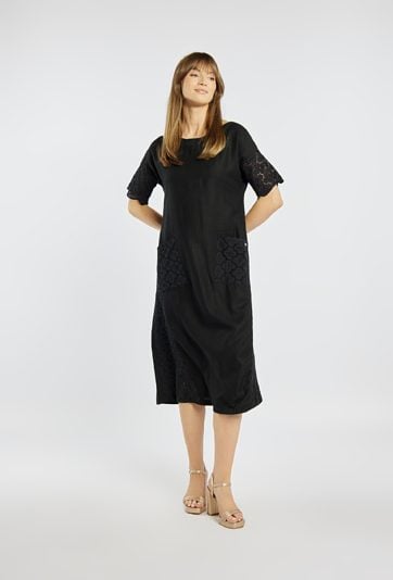 Sukienka z wiskozy i lnu