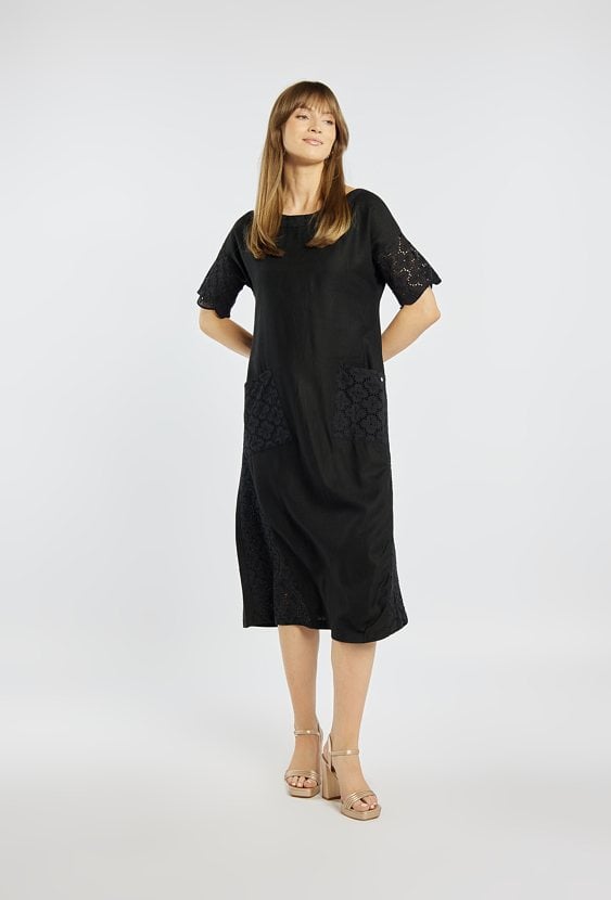 Sukienka z wiskozy i lnu