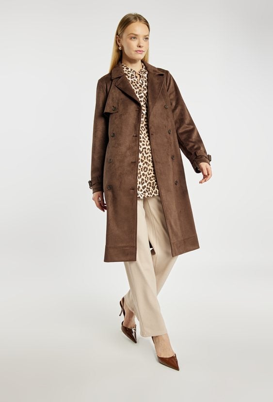 Trencz z imitacji zamszu