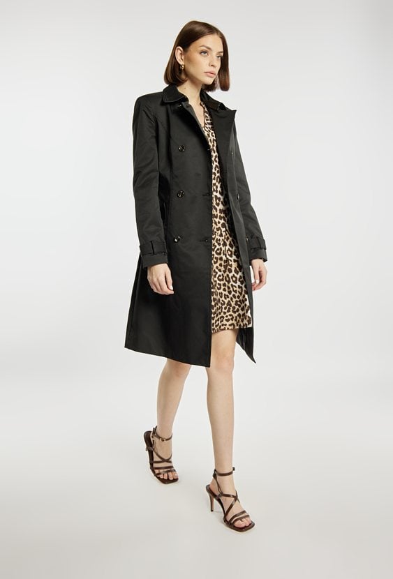 Trencz damski w czarnym kolorze