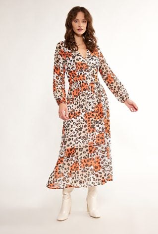 Lekka sukienka z wzorem w cętki