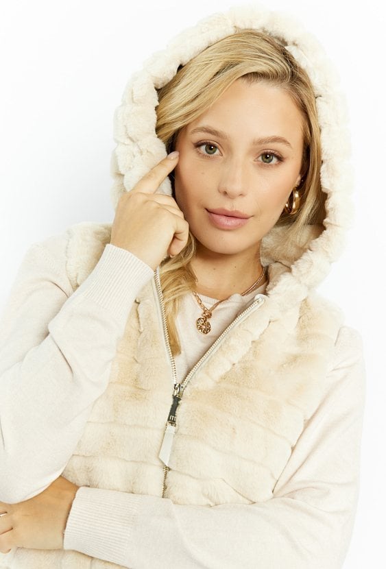 Kamizelka damska ze sztucznego futerka