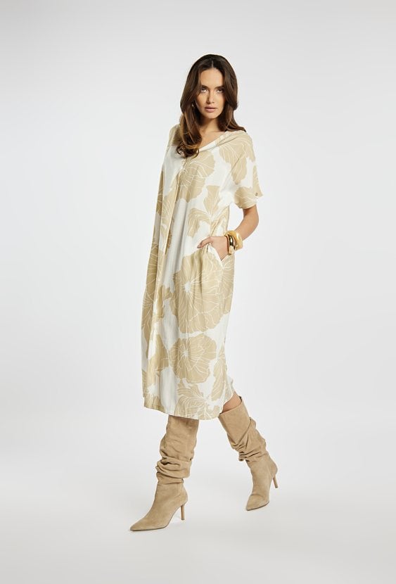 Sukienka midi z wzorem