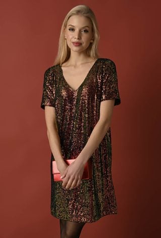 Czarna cekinowa sukienka