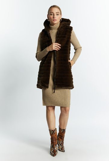 Kamizelka damska ze sztucznego futerka