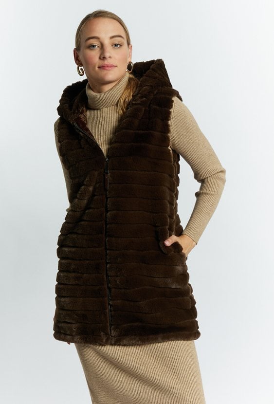 Kamizelka damska ze sztucznego futerka