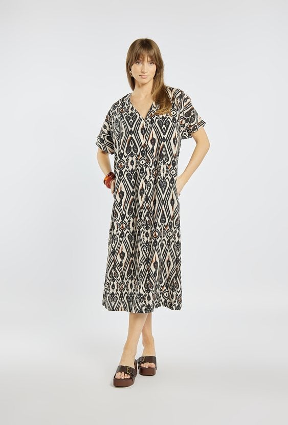 Sukienka midi z wzorem