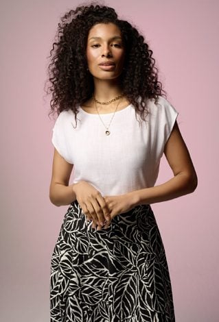 Oversizowa bluzka z wiskozy i lnu