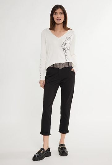 Materiałowe spodnie z wiskozy