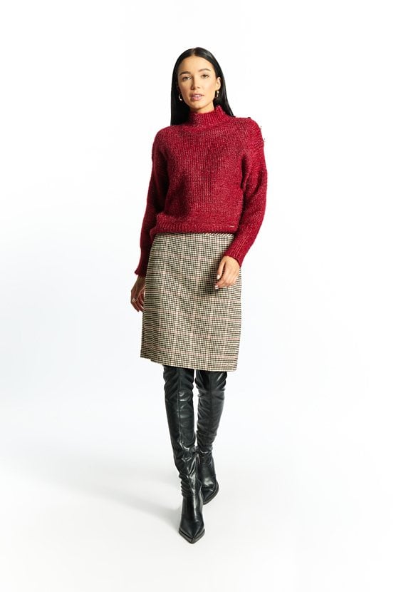 Połyskujący sweter damski