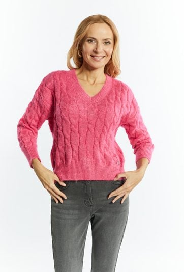 Sweter damski ze splotem