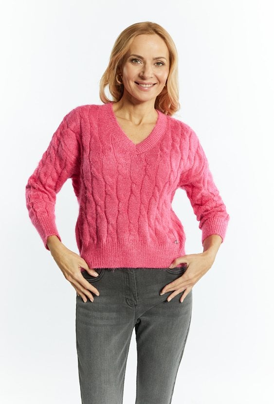 Sweter damski ze splotem