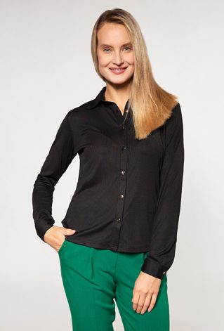 Prążkowana koszula z kołnierzykiem