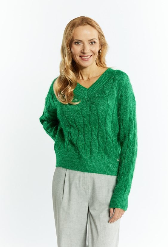 Sweter damski ze splotem