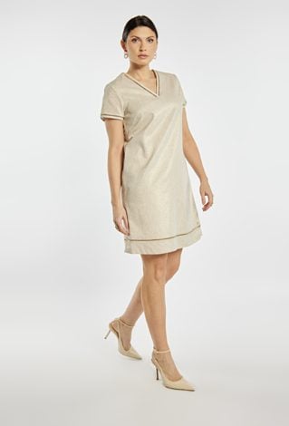 Sukienka mini z dodatkiem lnu