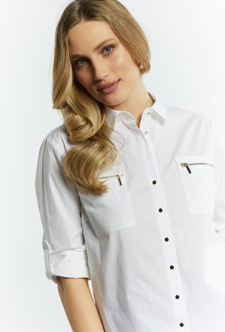 Koszula damska z podwijanymi rękawami